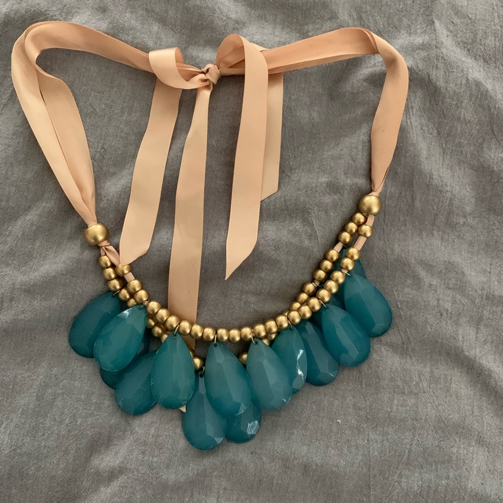 Gold and teal necklace